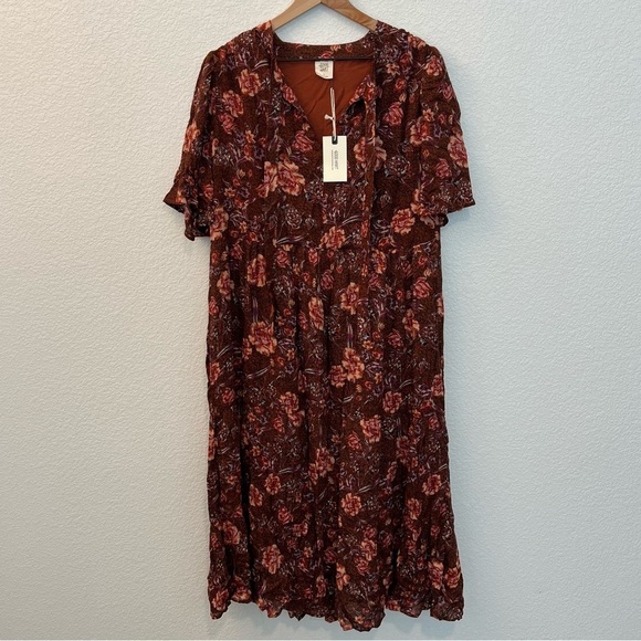 NWT Matilda Jane Good Hart GH Mariposa Floral Flowy Midi Dress- Size Large - Picture 7 of 16